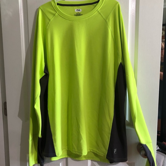 Fila Other - EUC Neon green gray XXL Fila sport long sleeve shirt cycling exercise hiking